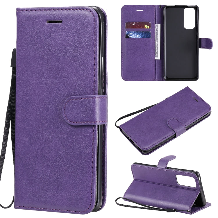 For Huawei Honor 30 Pro Solid Color Horizontal Flip Protective Leather Case with Holder & Card Slots & Wallet & Lanyard