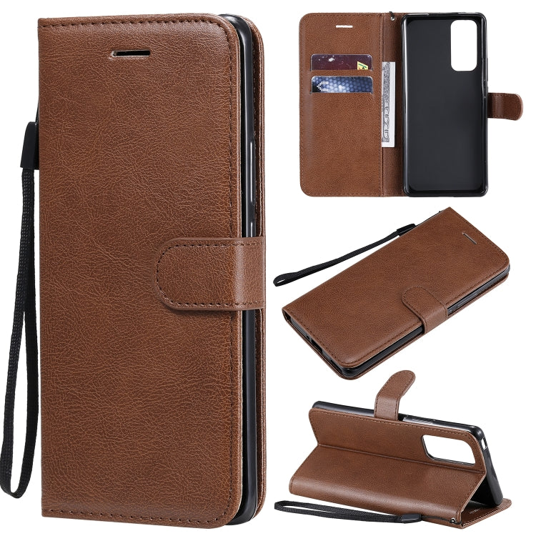 For Huawei Honor 30 Pro Solid Color Horizontal Flip Protective Leather Case with Holder & Card Slots & Wallet & Lanyard