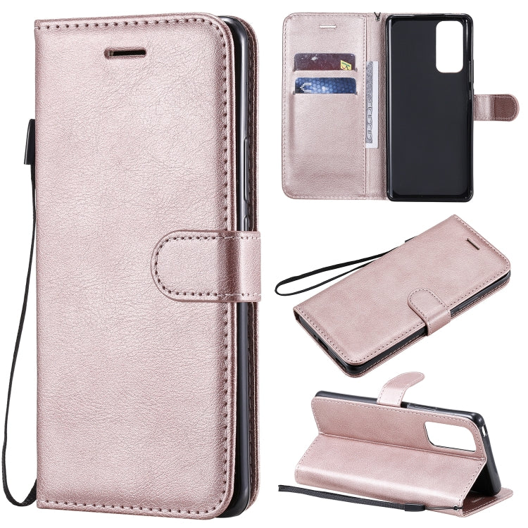 For Huawei Honor 30 Pro Solid Color Horizontal Flip Protective Leather Case with Holder & Card Slots & Wallet & Lanyard