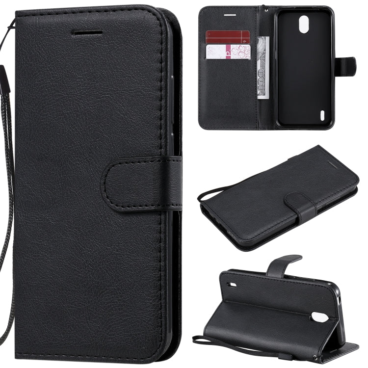For Nokia 1.3 Solid Color Horizontal Flip Protective Leather Case with Holder & Card Slots & Wallet & Photo Frame & Lanyard