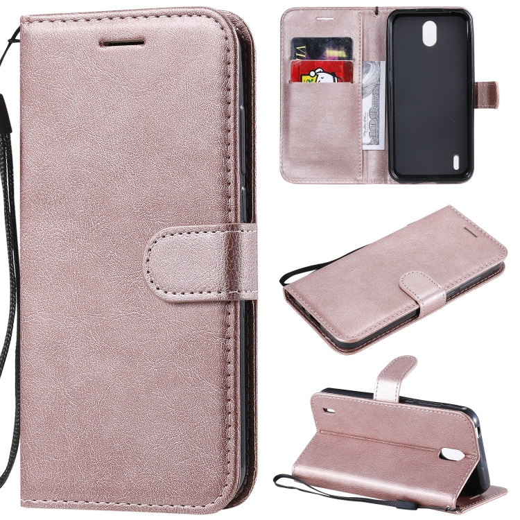 For Nokia 1.3 Solid Color Horizontal Flip Protective Leather Case with Holder & Card Slots & Wallet & Photo Frame & Lanyard