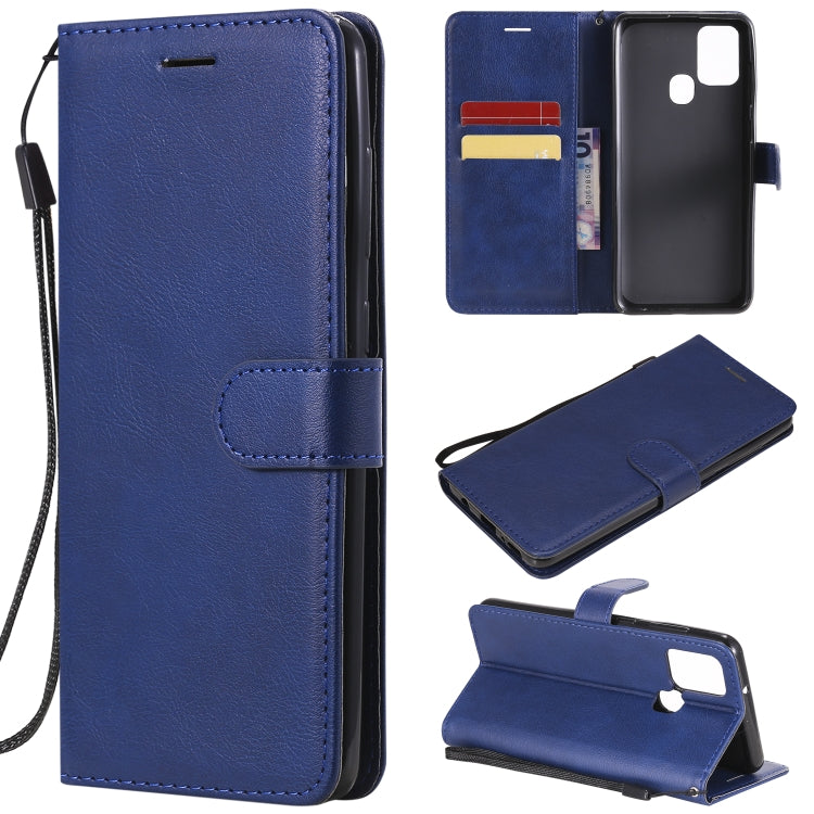 For Samsung Galaxy A21s Solid Color Horizontal Flip Protective Leather Case with Holder & Card Slots & Wallet & Photo Frame & Lanyard