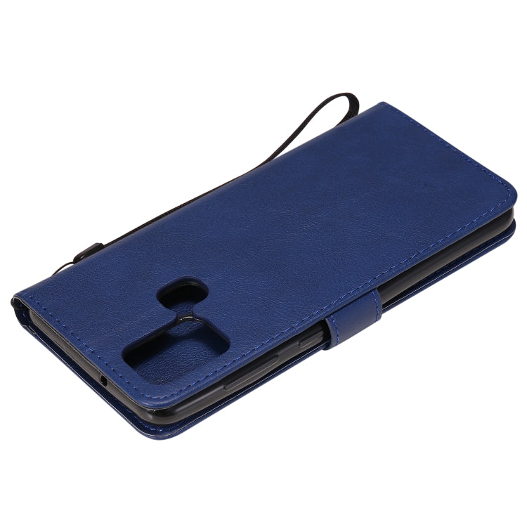 For Samsung Galaxy A21s Solid Color Horizontal Flip Protective Leather Case with Holder & Card Slots & Wallet & Photo Frame & Lanyard