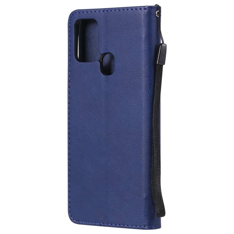 For Samsung Galaxy A21s Solid Color Horizontal Flip Protective Leather Case with Holder & Card Slots & Wallet & Photo Frame & Lanyard
