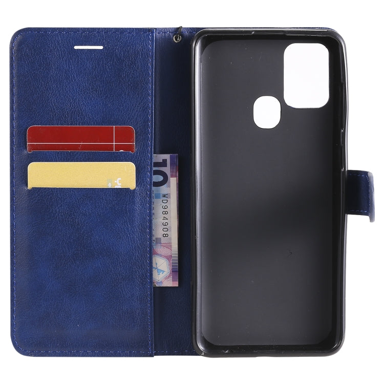 For Samsung Galaxy A21s Solid Color Horizontal Flip Protective Leather Case with Holder & Card Slots & Wallet & Photo Frame & Lanyard