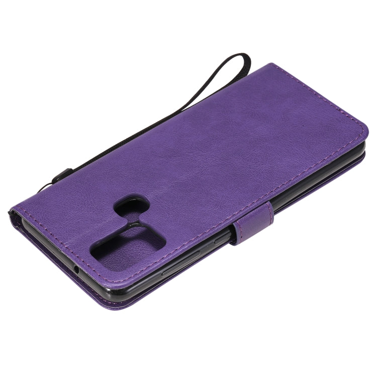 For Samsung Galaxy A21s Solid Color Horizontal Flip Protective Leather Case with Holder & Card Slots & Wallet & Photo Frame & Lanyard