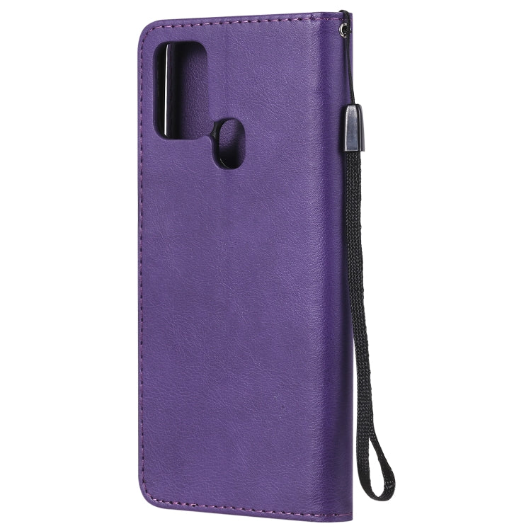 For Samsung Galaxy A21s Solid Color Horizontal Flip Protective Leather Case with Holder & Card Slots & Wallet & Photo Frame & Lanyard