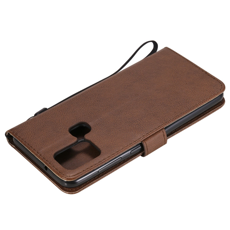 For Samsung Galaxy A21s Solid Color Horizontal Flip Protective Leather Case with Holder & Card Slots & Wallet & Photo Frame & Lanyard