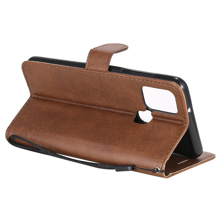 For Samsung Galaxy A21s Solid Color Horizontal Flip Protective Leather Case with Holder & Card Slots & Wallet & Photo Frame & Lanyard