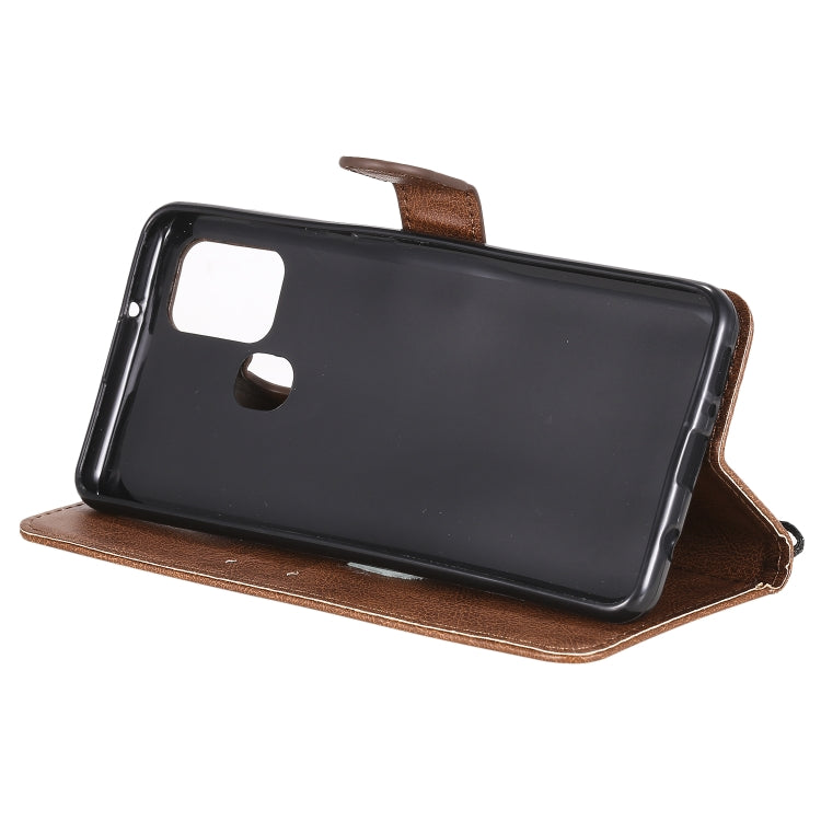 For Samsung Galaxy A21s Solid Color Horizontal Flip Protective Leather Case with Holder & Card Slots & Wallet & Photo Frame & Lanyard