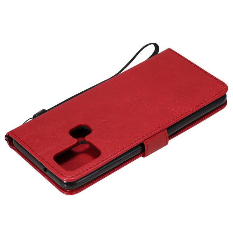 For Samsung Galaxy A21s Solid Color Horizontal Flip Protective Leather Case with Holder & Card Slots & Wallet & Photo Frame & Lanyard