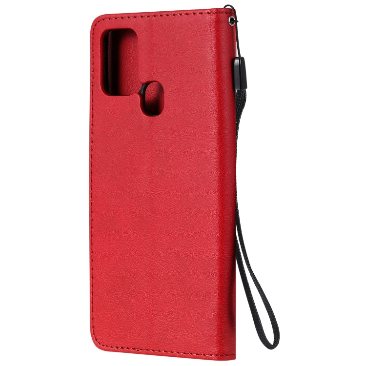 For Samsung Galaxy A21s Solid Color Horizontal Flip Protective Leather Case with Holder & Card Slots & Wallet & Photo Frame & Lanyard