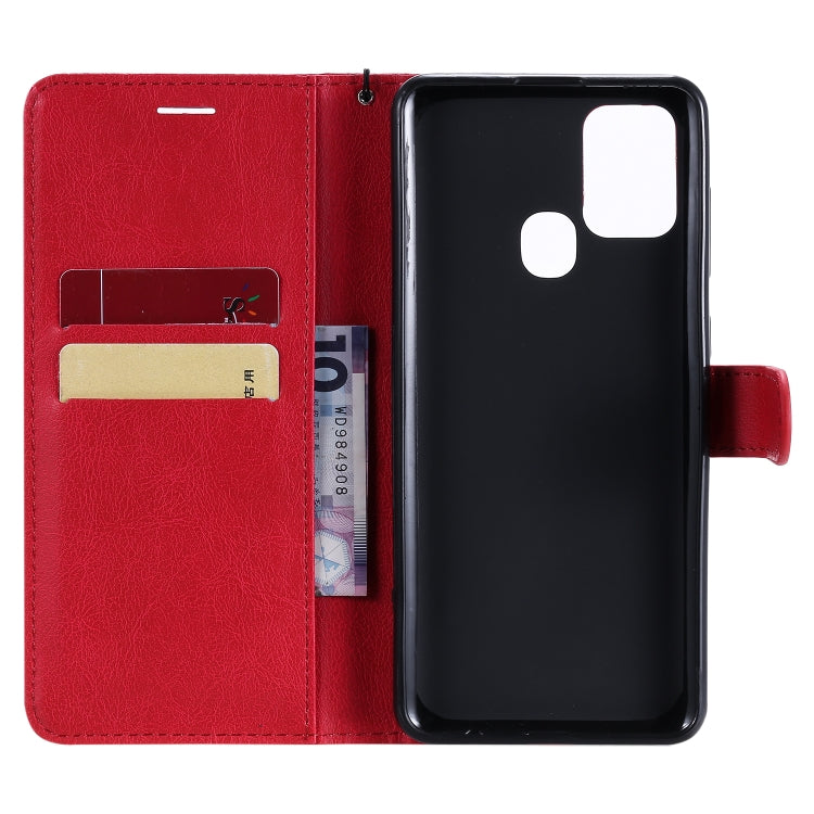 For Samsung Galaxy A21s Solid Color Horizontal Flip Protective Leather Case with Holder & Card Slots & Wallet & Photo Frame & Lanyard