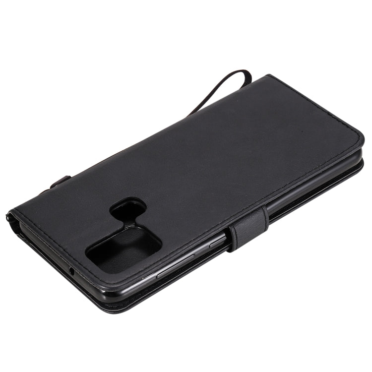 For Samsung Galaxy A21s Solid Color Horizontal Flip Protective Leather Case with Holder & Card Slots & Wallet & Photo Frame & Lanyard