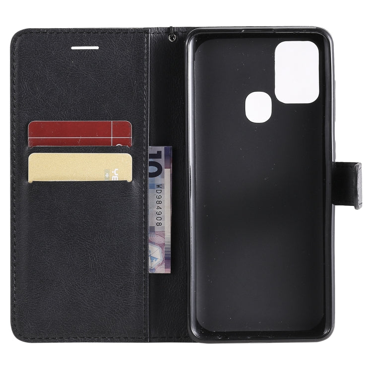 For Samsung Galaxy A21s Solid Color Horizontal Flip Protective Leather Case with Holder & Card Slots & Wallet & Photo Frame & Lanyard