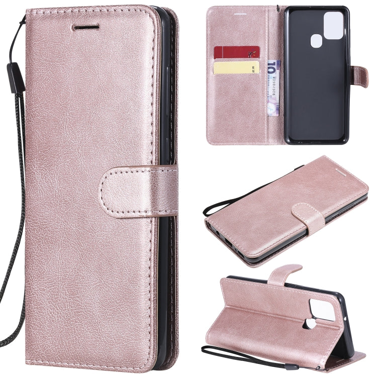 For Samsung Galaxy A21s Solid Color Horizontal Flip Protective Leather Case with Holder & Card Slots & Wallet & Photo Frame & Lanyard