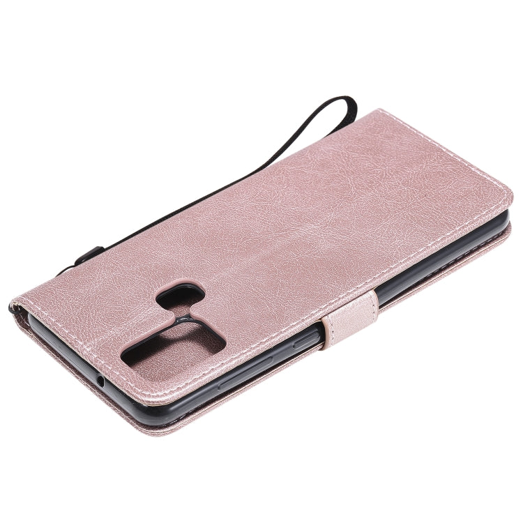 For Samsung Galaxy A21s Solid Color Horizontal Flip Protective Leather Case with Holder & Card Slots & Wallet & Photo Frame & Lanyard