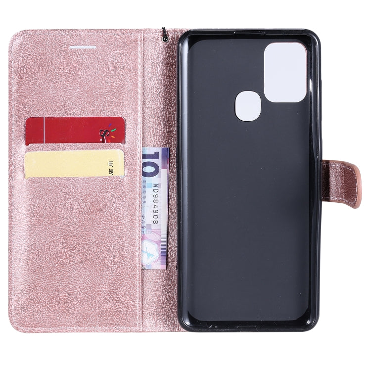 For Samsung Galaxy A21s Solid Color Horizontal Flip Protective Leather Case with Holder & Card Slots & Wallet & Photo Frame & Lanyard