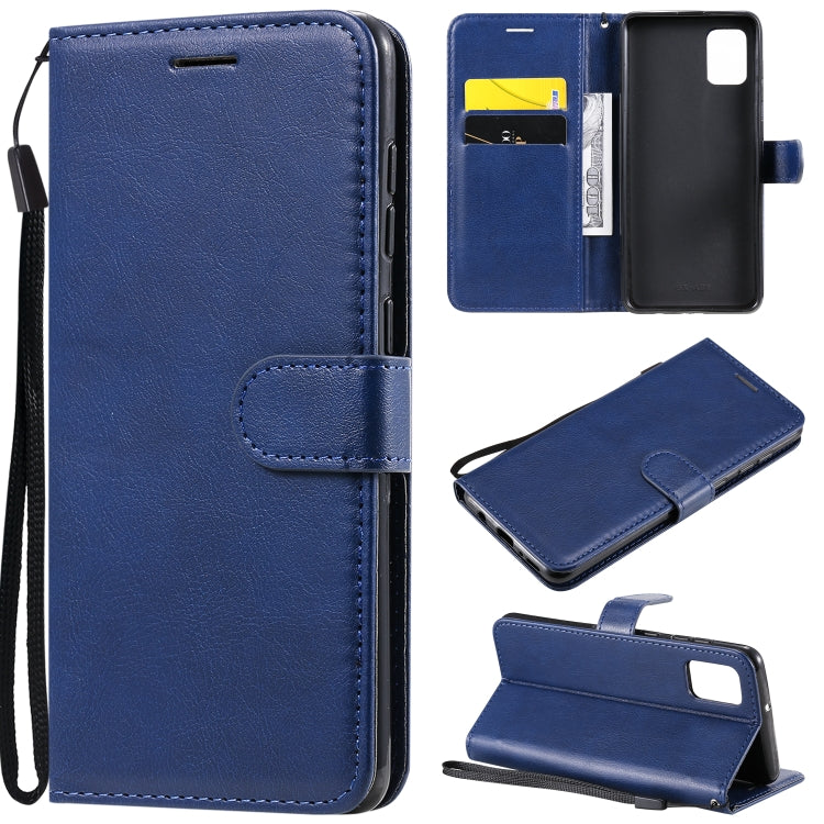 For Samsung Galaxy A31 Solid Color Horizontal Flip Protective Leather Case with Holder & Card Slots & Wallet & Photo Frame & Lanyard