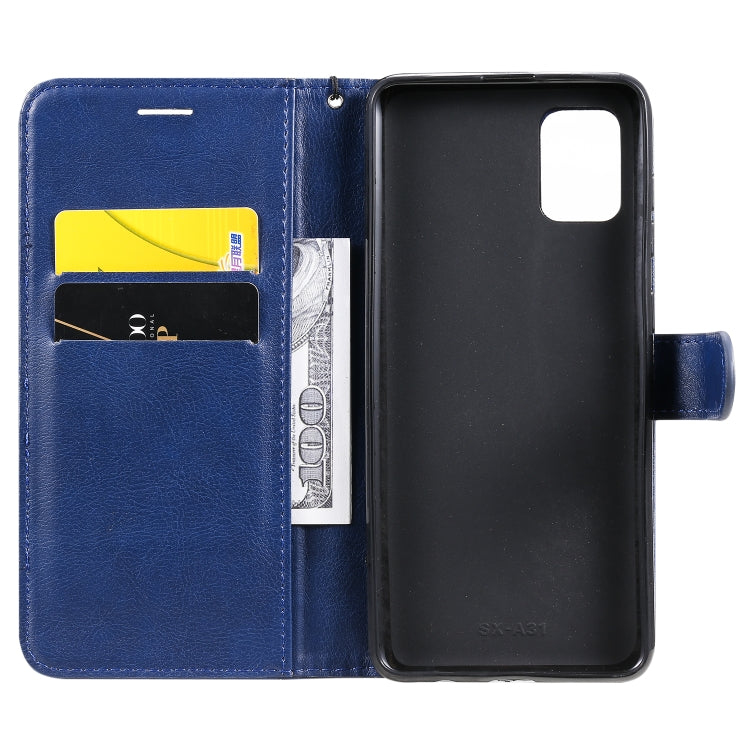 For Samsung Galaxy A31 Solid Color Horizontal Flip Protective Leather Case with Holder & Card Slots & Wallet & Photo Frame & Lanyard
