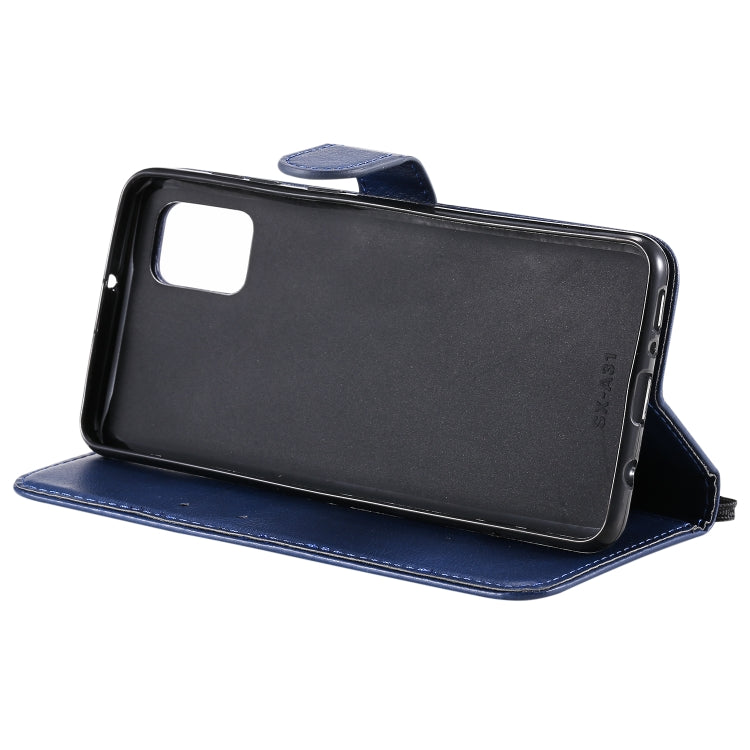 For Samsung Galaxy A31 Solid Color Horizontal Flip Protective Leather Case with Holder & Card Slots & Wallet & Photo Frame & Lanyard