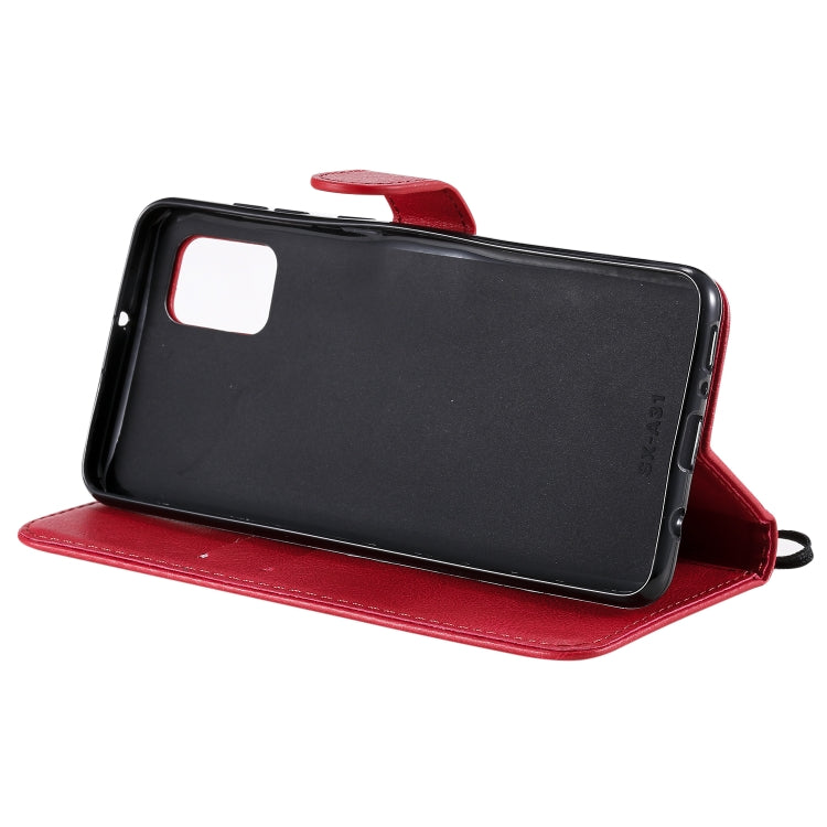 For Samsung Galaxy A31 Solid Color Horizontal Flip Protective Leather Case with Holder & Card Slots & Wallet & Photo Frame & Lanyard