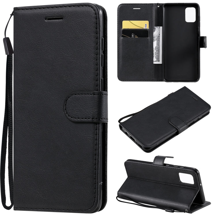 For Samsung Galaxy A31 Solid Color Horizontal Flip Protective Leather Case with Holder & Card Slots & Wallet & Photo Frame & Lanyard