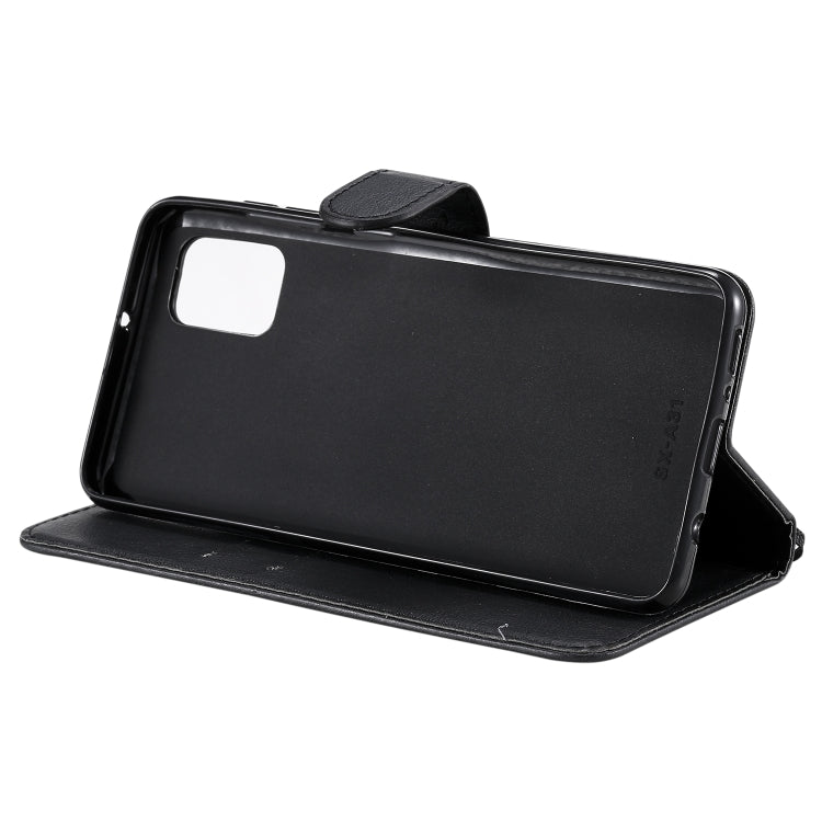 For Samsung Galaxy A31 Solid Color Horizontal Flip Protective Leather Case with Holder & Card Slots & Wallet & Photo Frame & Lanyard
