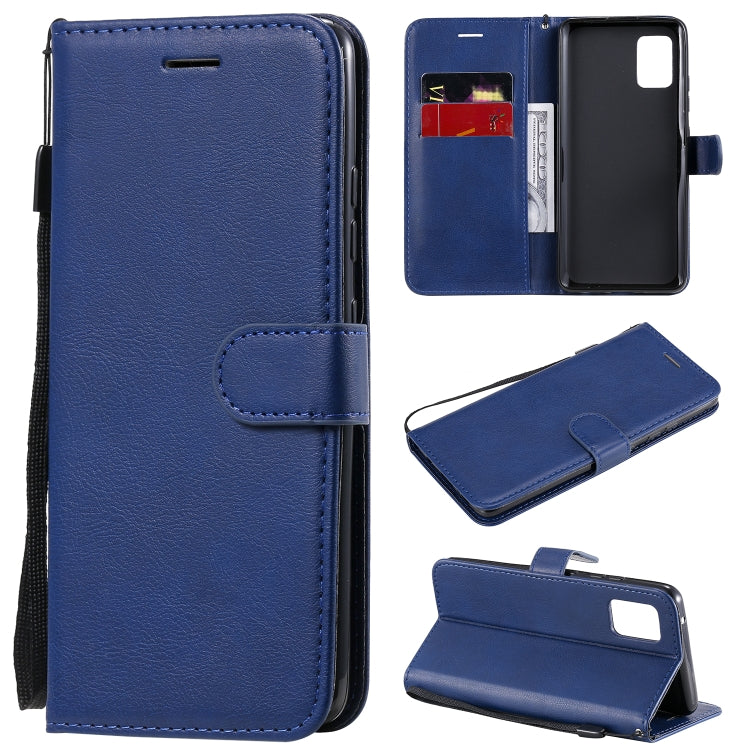 For Samsung Galaxy A51 5G Solid Color Horizontal Flip Protective Leather Case with Holder & Card Slots & Wallet & Photo Frame & Lanyard