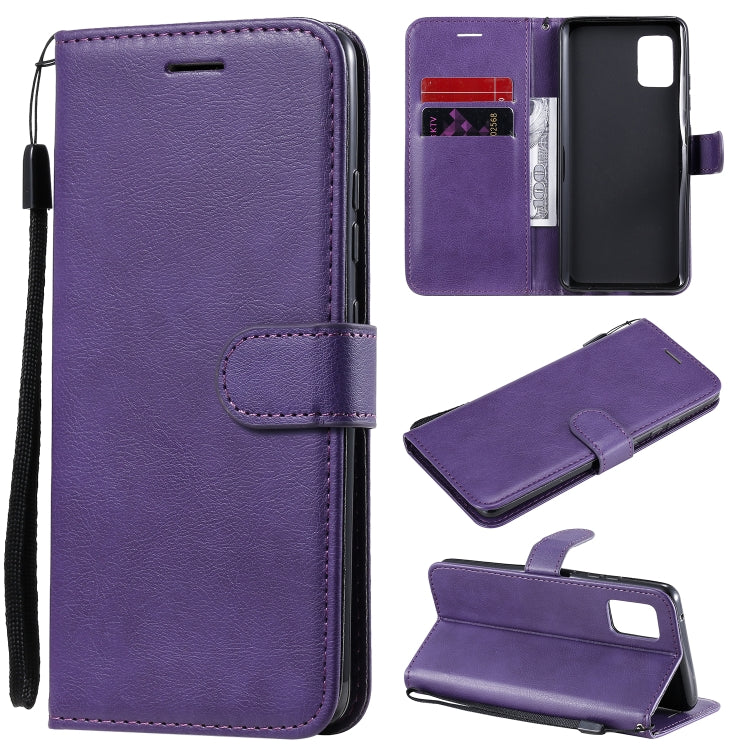 For Samsung Galaxy A51 5G Solid Color Horizontal Flip Protective Leather Case with Holder & Card Slots & Wallet & Photo Frame & Lanyard