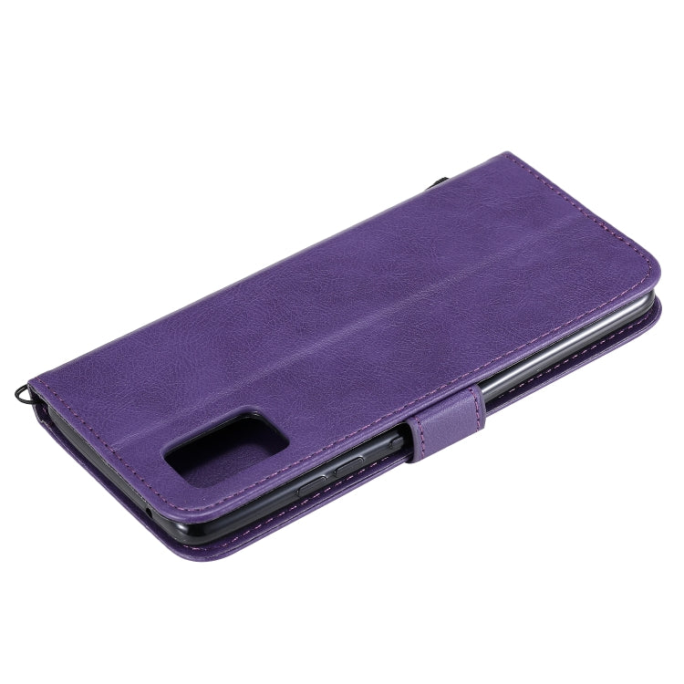 For Samsung Galaxy A51 5G Solid Color Horizontal Flip Protective Leather Case with Holder & Card Slots & Wallet & Photo Frame & Lanyard