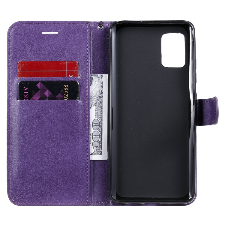 For Samsung Galaxy A51 5G Solid Color Horizontal Flip Protective Leather Case with Holder & Card Slots & Wallet & Photo Frame & Lanyard