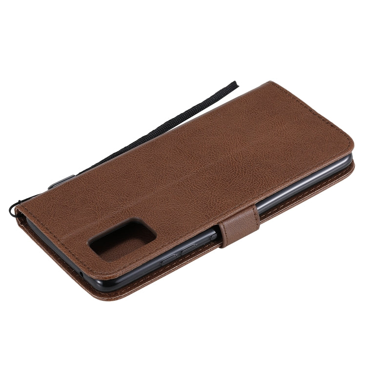 For Samsung Galaxy A51 5G Solid Color Horizontal Flip Protective Leather Case with Holder & Card Slots & Wallet & Photo Frame & Lanyard