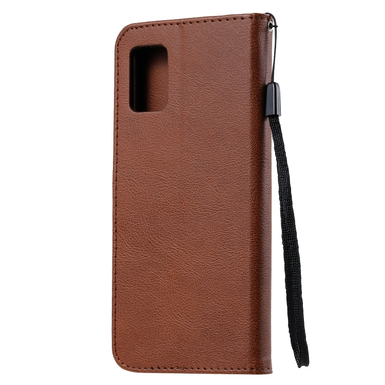 For Samsung Galaxy A51 5G Solid Color Horizontal Flip Protective Leather Case with Holder & Card Slots & Wallet & Photo Frame & Lanyard