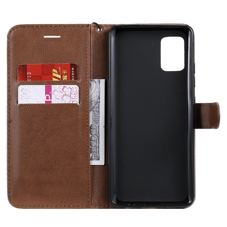 For Samsung Galaxy A51 5G Solid Color Horizontal Flip Protective Leather Case with Holder & Card Slots & Wallet & Photo Frame & Lanyard