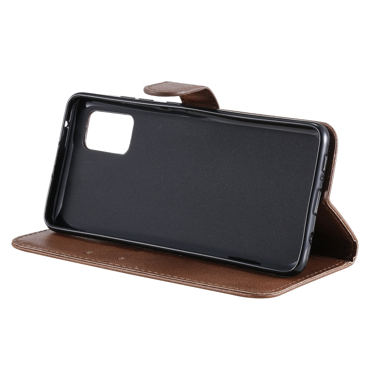For Samsung Galaxy A51 5G Solid Color Horizontal Flip Protective Leather Case with Holder & Card Slots & Wallet & Photo Frame & Lanyard