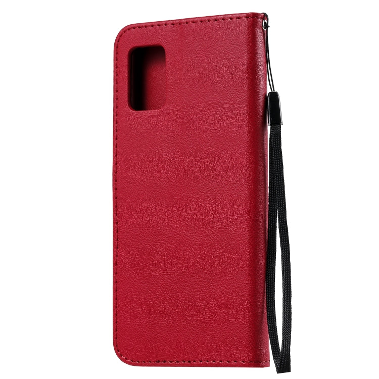 For Samsung Galaxy A51 5G Solid Color Horizontal Flip Protective Leather Case with Holder & Card Slots & Wallet & Photo Frame & Lanyard