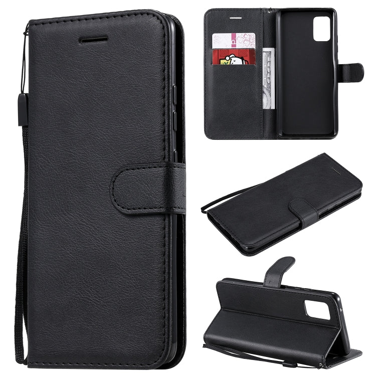For Samsung Galaxy A51 5G Solid Color Horizontal Flip Protective Leather Case with Holder & Card Slots & Wallet & Photo Frame & Lanyard