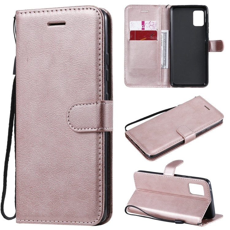 For Samsung Galaxy A51 5G Solid Color Horizontal Flip Protective Leather Case with Holder & Card Slots & Wallet & Photo Frame & Lanyard