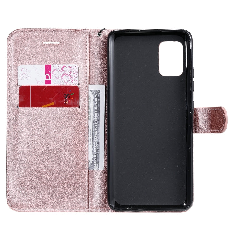 For Samsung Galaxy A51 5G Solid Color Horizontal Flip Protective Leather Case with Holder & Card Slots & Wallet & Photo Frame & Lanyard