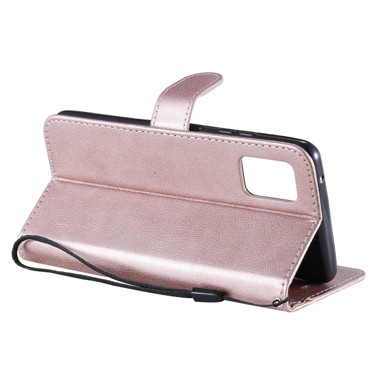 For Samsung Galaxy A51 5G Solid Color Horizontal Flip Protective Leather Case with Holder & Card Slots & Wallet & Photo Frame & Lanyard