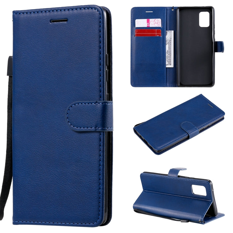 For Samsung Galaxy A71 5G Solid Color Horizontal Flip Protective Leather Case with Holder & Card Slots & Wallet & Photo Frame & Lanyard