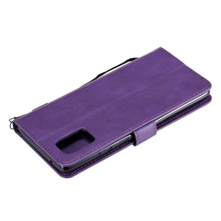 For Samsung Galaxy A71 5G Solid Color Horizontal Flip Protective Leather Case with Holder & Card Slots & Wallet & Photo Frame & Lanyard