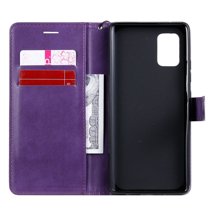 For Samsung Galaxy A71 5G Solid Color Horizontal Flip Protective Leather Case with Holder & Card Slots & Wallet & Photo Frame & Lanyard