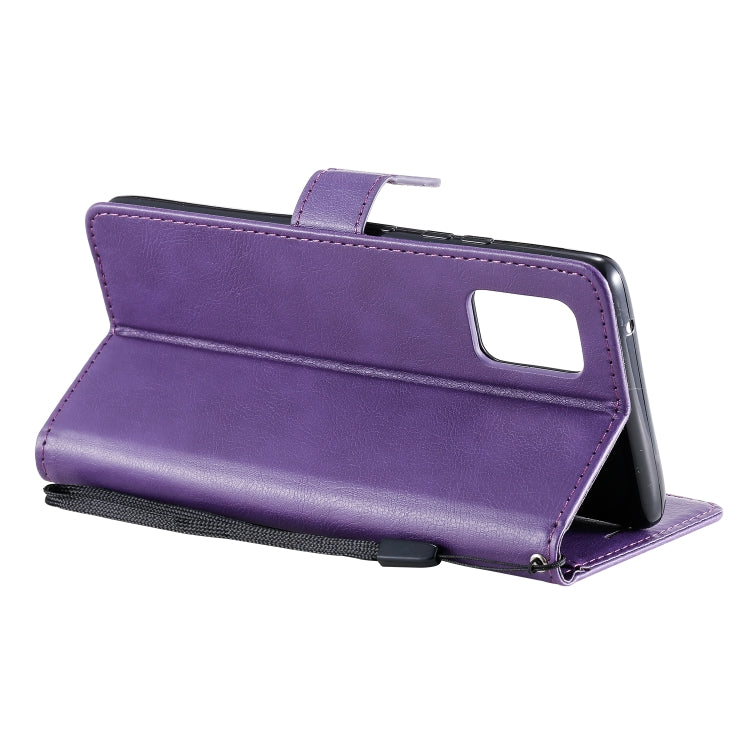 For Samsung Galaxy A71 5G Solid Color Horizontal Flip Protective Leather Case with Holder & Card Slots & Wallet & Photo Frame & Lanyard