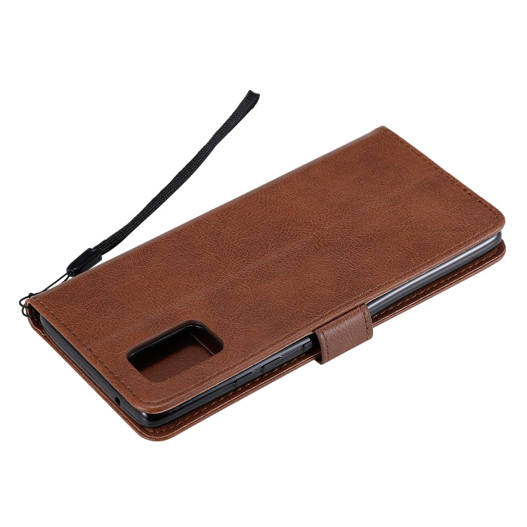 For Samsung Galaxy A71 5G Solid Color Horizontal Flip Protective Leather Case with Holder & Card Slots & Wallet & Photo Frame & Lanyard