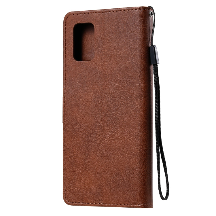 For Samsung Galaxy A71 5G Solid Color Horizontal Flip Protective Leather Case with Holder & Card Slots & Wallet & Photo Frame & Lanyard