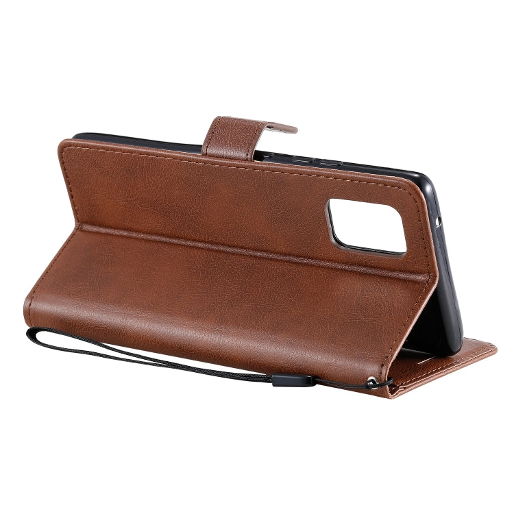 For Samsung Galaxy A71 5G Solid Color Horizontal Flip Protective Leather Case with Holder & Card Slots & Wallet & Photo Frame & Lanyard