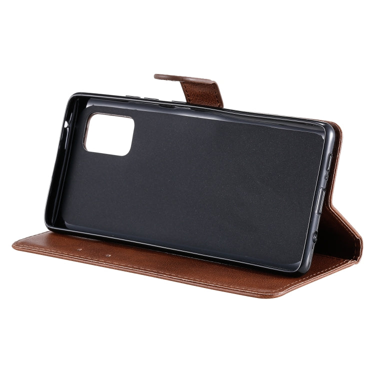 For Samsung Galaxy A71 5G Solid Color Horizontal Flip Protective Leather Case with Holder & Card Slots & Wallet & Photo Frame & Lanyard