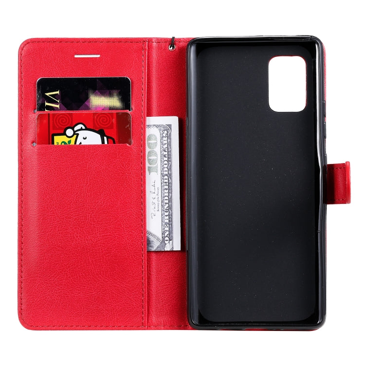 For Samsung Galaxy A71 5G Solid Color Horizontal Flip Protective Leather Case with Holder & Card Slots & Wallet & Photo Frame & Lanyard